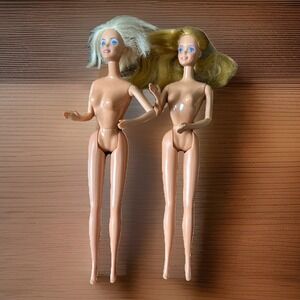 Vintage 1966 Twist N Turn Barbie Dolls Blonde‎ Hair Blue Eyes Malaysia Lot Of 2